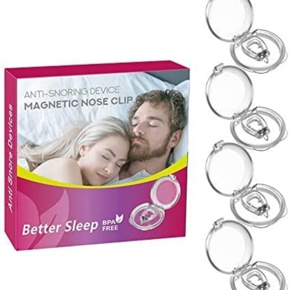 Silicone Magnetic Anti Snore Stopper Nose Clip Sleeping Aid Device (4 Pack) - Picture 1 of 7
